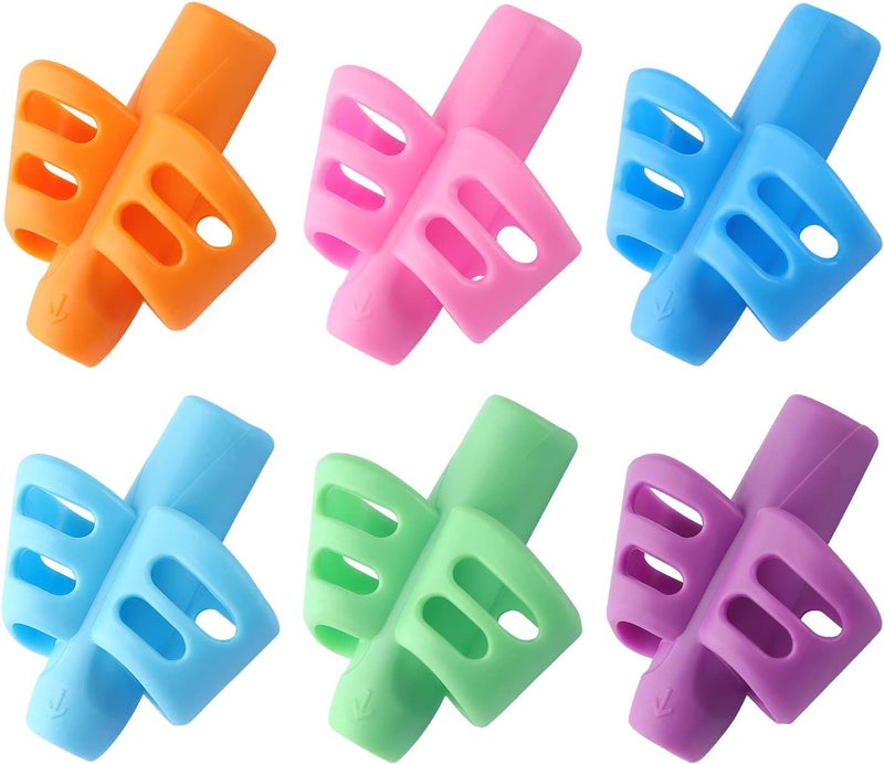 Bribobo 6 Pack Pencil Grips for Kids Handwriting Pencil Grippers, Pencil Writing Aid Grip Posture Correction Tool for Kids Toddler Children Special Needs - Image 1